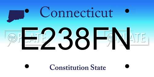 E238FN Connecticut License Plate