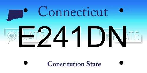 E241DN Connecticut License Plate