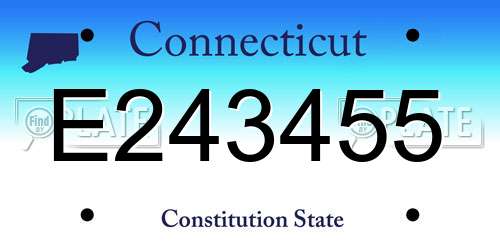 E243455 Connecticut License Plate