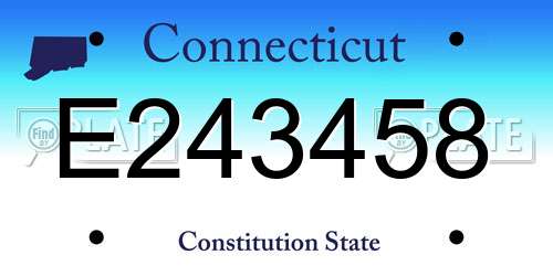 E243458 Connecticut License Plate