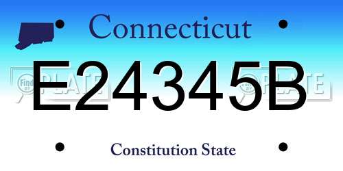 E24345B Connecticut License Plate