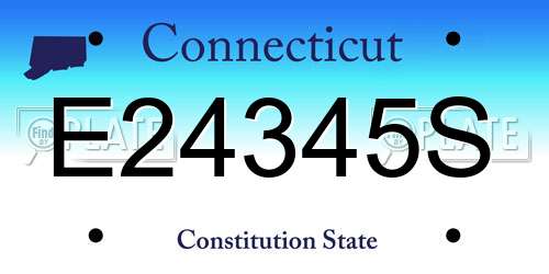 E24345S Connecticut License Plate