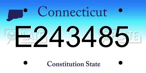 E243485 Connecticut License Plate