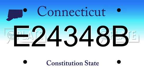 E24348B Connecticut License Plate