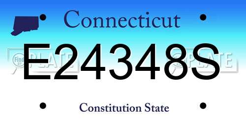 E24348S Connecticut License Plate