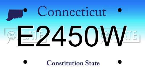 E2450W Connecticut License Plate