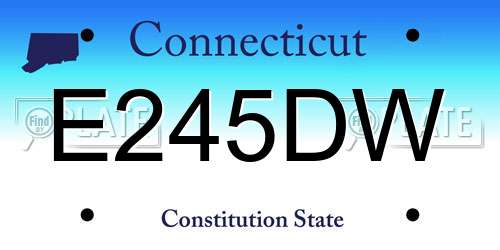 E245DW Connecticut License Plate