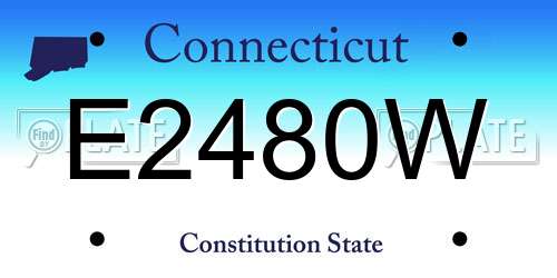 E2480W Connecticut License Plate