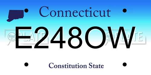 E248OW Connecticut License Plate