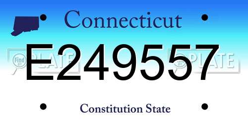 E249557 Connecticut License Plate