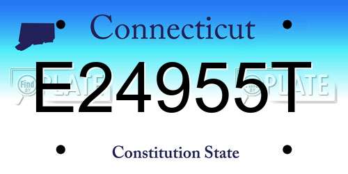 E24955T Connecticut License Plate