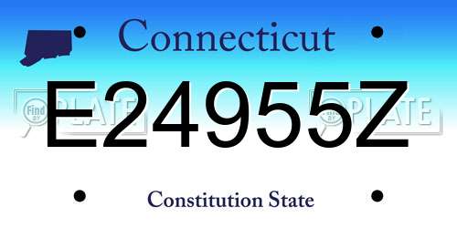 E24955Z Connecticut License Plate