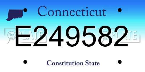 E249582 Connecticut License Plate
