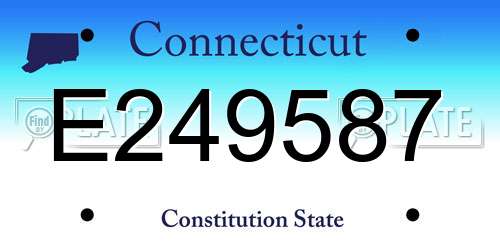 E249587 Connecticut License Plate