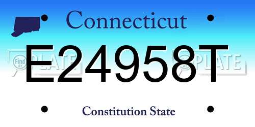 E24958T Connecticut License Plate