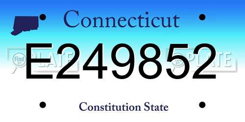 E249852 Connecticut License Plate