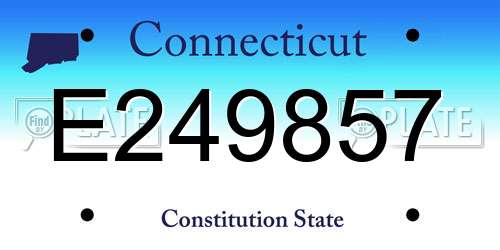 E249857 Connecticut License Plate