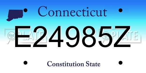 E24985Z Connecticut License Plate