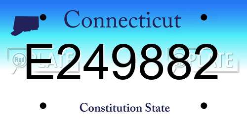 E249882 Connecticut License Plate