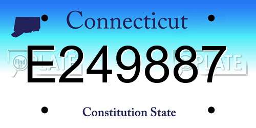 E249887 Connecticut License Plate