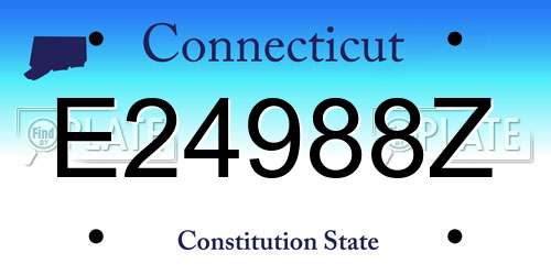 E24988Z Connecticut License Plate