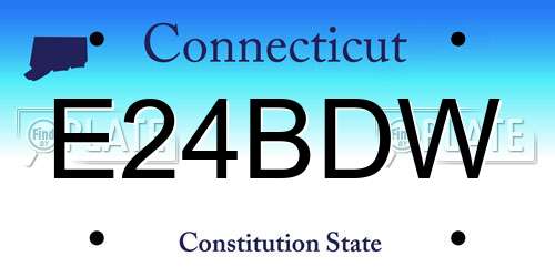 E24BDW Connecticut License Plate