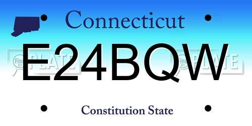 E24BQW Connecticut License Plate