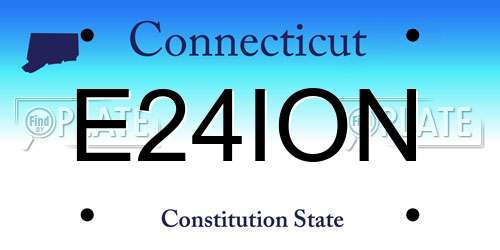 E24ION Connecticut License Plate