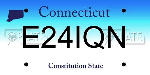 E24IQN Connecticut License Plate
