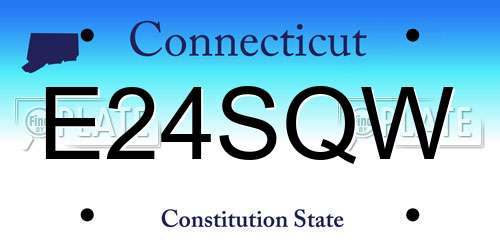 E24SQW Connecticut License Plate