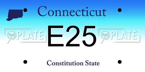 E25 Connecticut License Plate