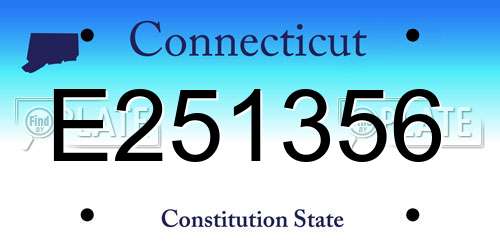 E251356 Connecticut License Plate