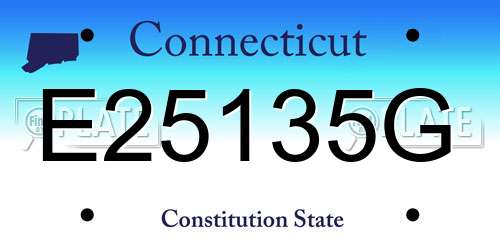 E25135G Connecticut License Plate