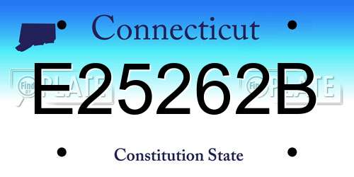 E25262B Connecticut License Plate