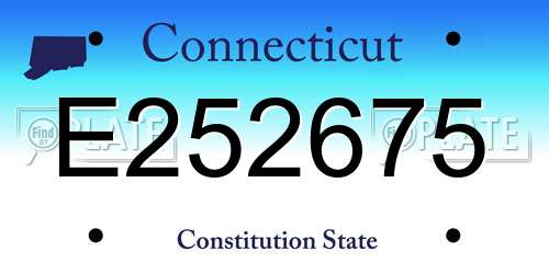 E252675 Connecticut License Plate