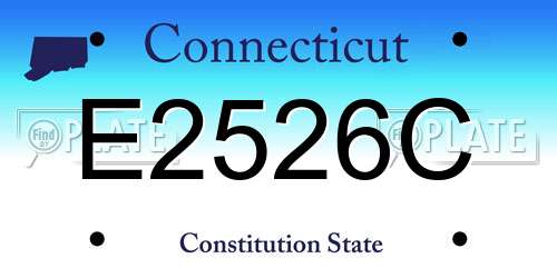 E2526C Connecticut License Plate
