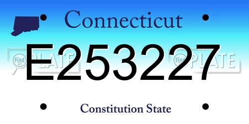 E253227 Connecticut License Plate