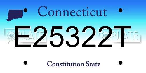 E25322T Connecticut License Plate
