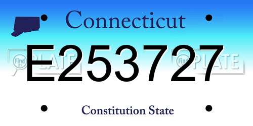 E253727 Connecticut License Plate