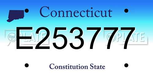 E253777 Connecticut License Plate