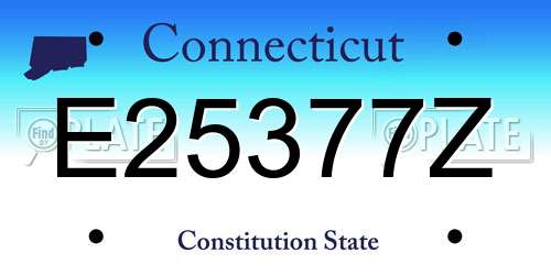 E25377Z Connecticut License Plate