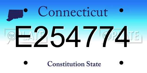E254774 Connecticut License Plate