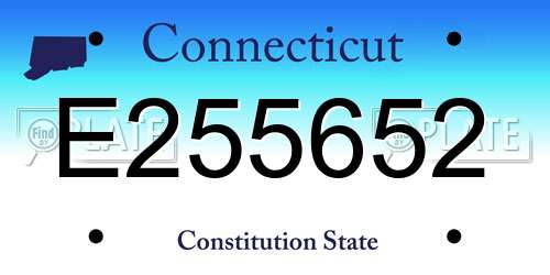 E255652 Connecticut License Plate