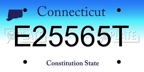 E25565T Connecticut License Plate
