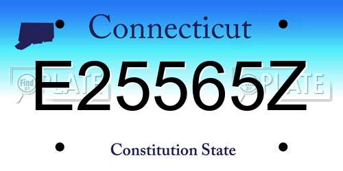 E25565Z Connecticut License Plate