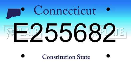 E255682 Connecticut License Plate