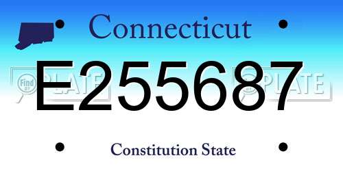 E255687 Connecticut License Plate
