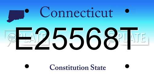 E25568T Connecticut License Plate