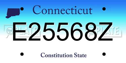 E25568Z Connecticut License Plate
