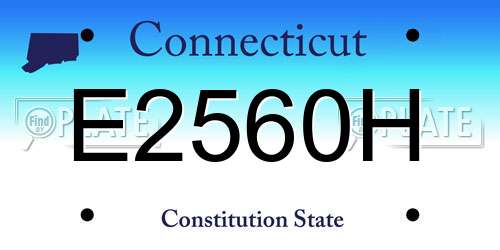E2560H Connecticut License Plate